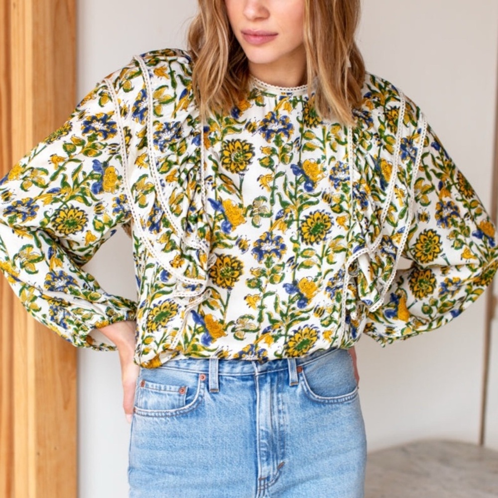 Emerson Fry Filipa Blouse - Meadow Rue Satin, size small